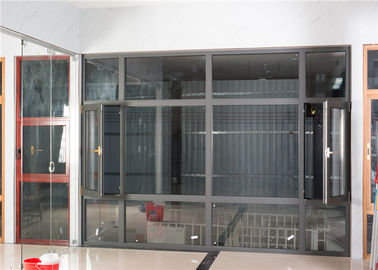 Bingkai Aluminium Hitam Kaca Jendela Geser Horizontal Tahan Korosi pemasok