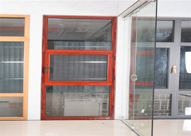 Powder Coating Aluminum Glass Window Site Red Inside And Outside Windows supplier