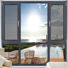 Office Decoration Aluminium Casement Window Noise Insulation Grey Anodized supplier