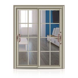 Heat Insulation Aluminium Frame Glass Door Waterproof For House / Villa supplier