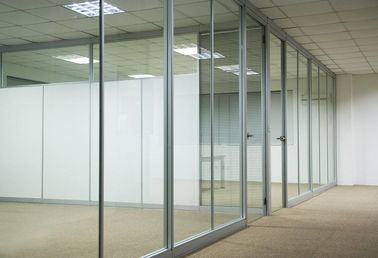 Soundproof Aluminum Office Partition Waterproof With Clear / Frosted Glass supplier